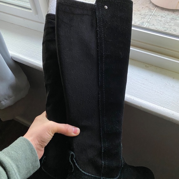 Tall Suede Leather Boots - Black - Picture 4 of 7